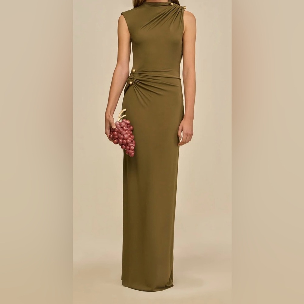 Cult Gaia Olive Maxi Skirt